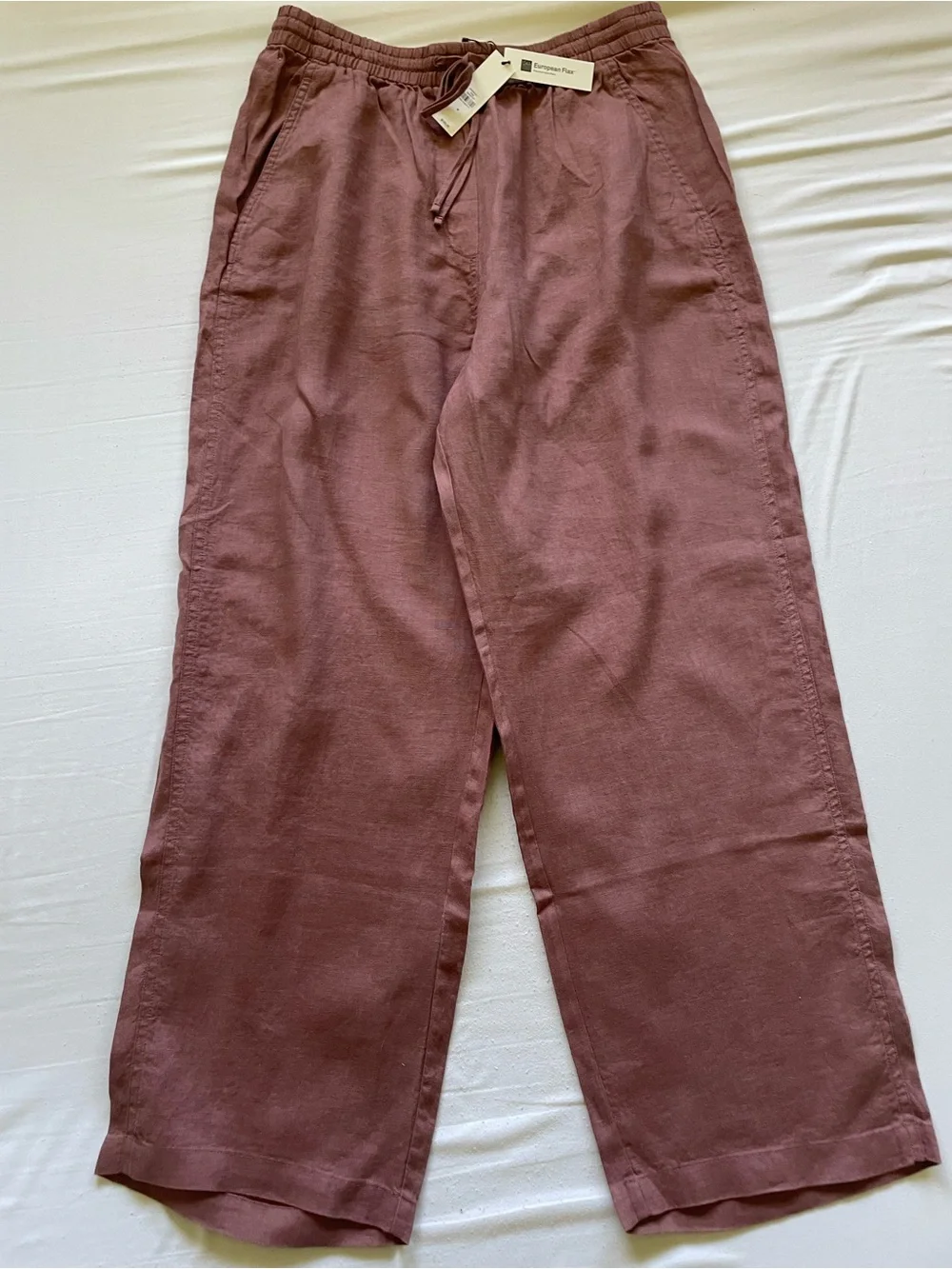 Banana Republic Women's Linen-Blend Wide Leg Joggers in Mauve